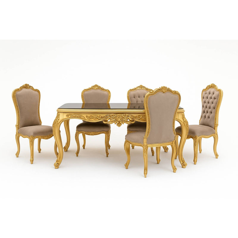 Majestic Goud Glas Barok Eettafel
