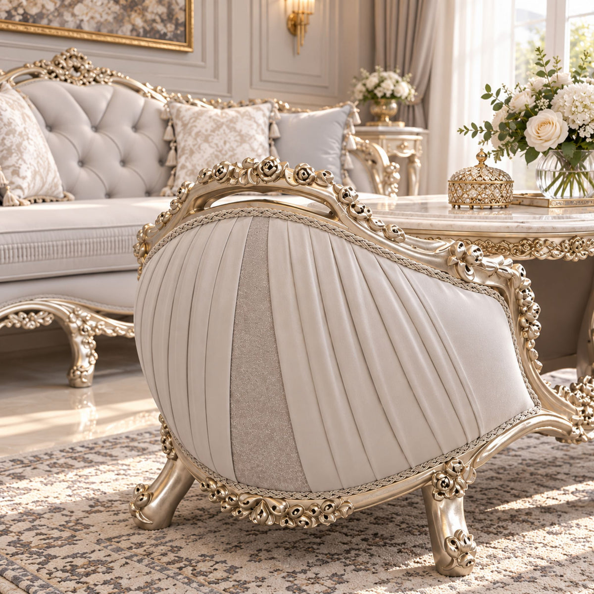 Arabella Royale – Klassieke Salonset Champagne Silver
