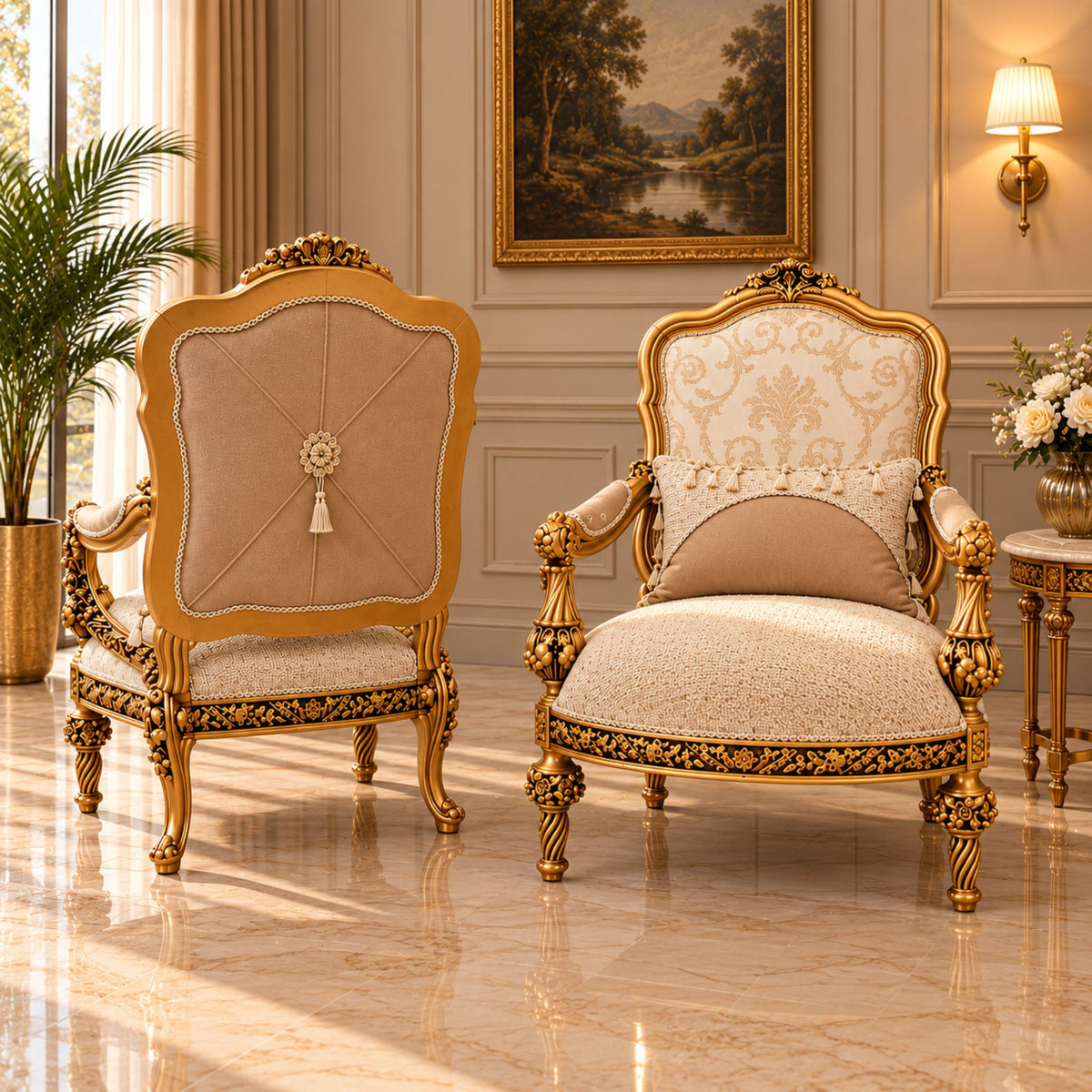 Aurelio Prestige – Klassieke Salonset Gold & Beige