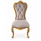Bellavienne – Barok Eetkamerstoel Velvet Grijs & Goud