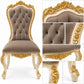 Bellavienne – Barok Eetkamerstoel Velvet Creme & Goud