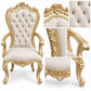Bellavienne – Luxe Barok Eetkamerstoel met Armleuningen – Champagnegoud