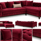Bordeaux Chesterfield – Luxe Velvet Hoekbank