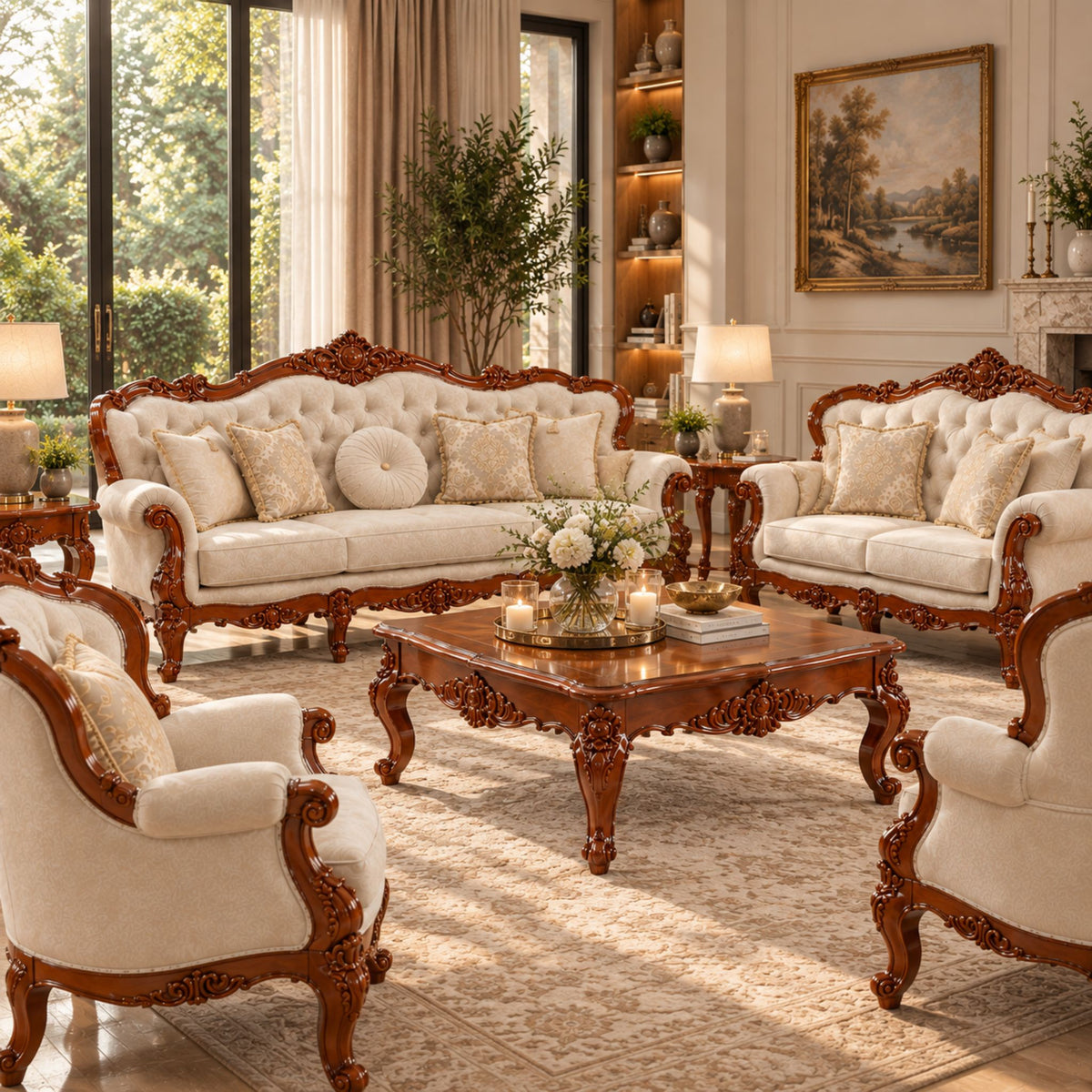 Château Beaumont – Barok Salonset Walnut & Ivory