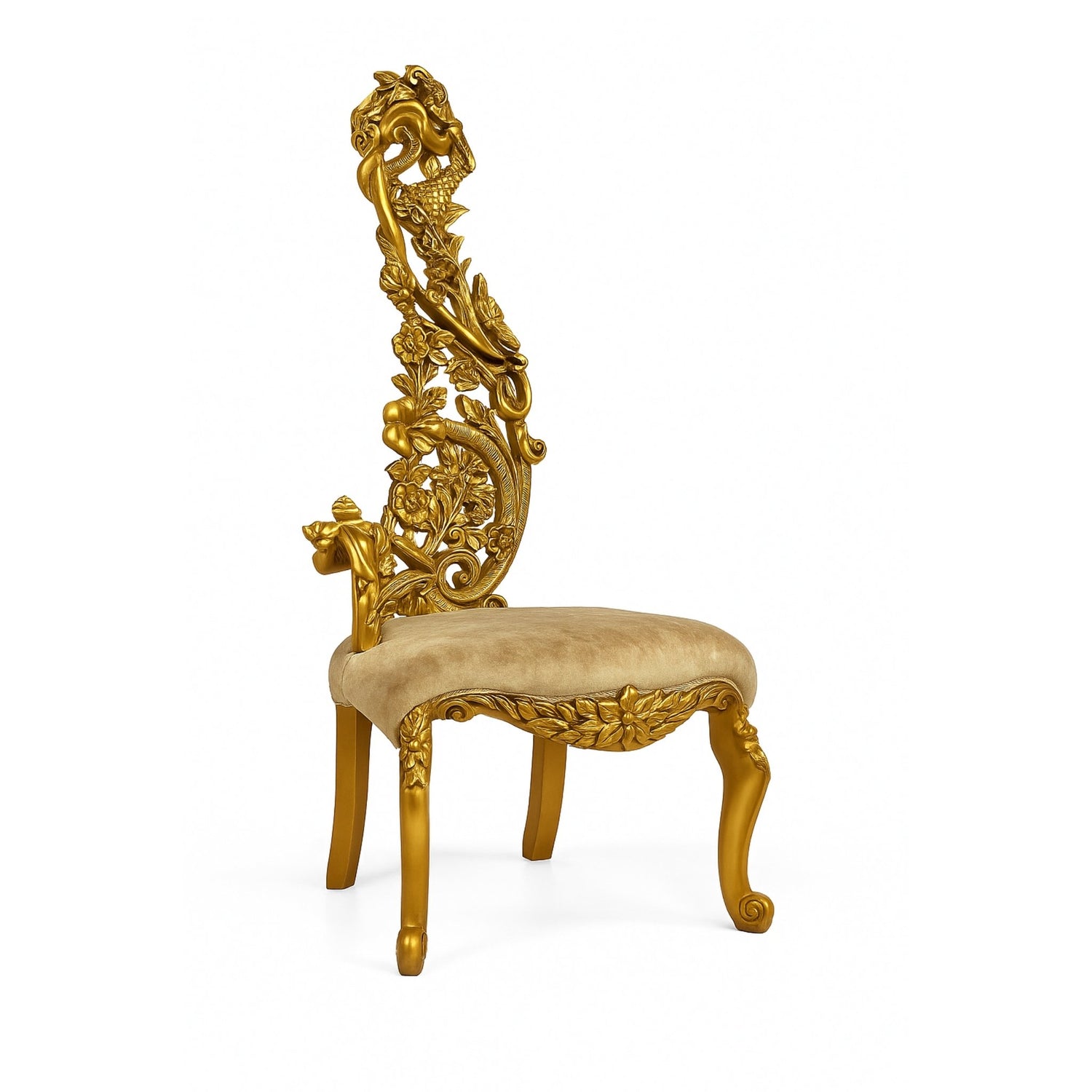 Elisabethan Carved Chair Biege