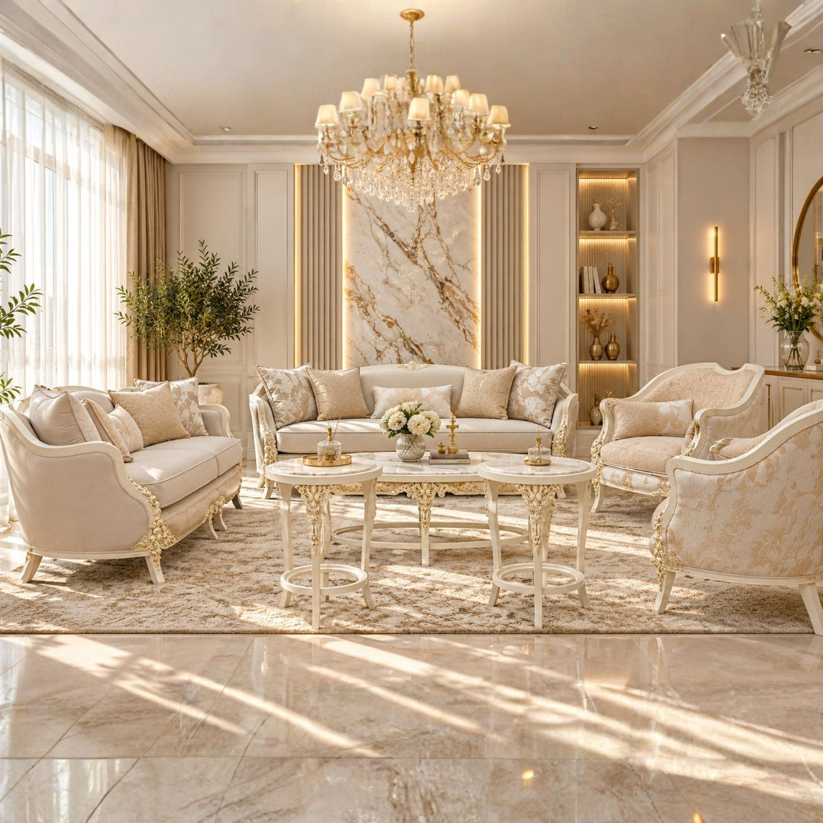 Élise Blanche – Klassieke Salonset Off-White