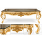 Éloïse Royale – Luxe Barok Eettafel met Glasblad – Creme & Goud