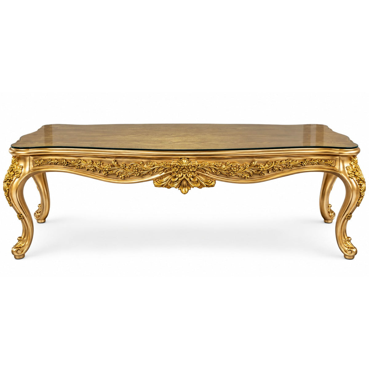 Éloïse Royale – Luxe Barok Eettafel met Glasblad – Gold
