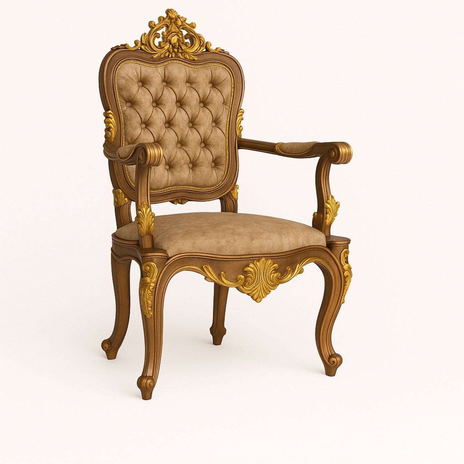 Etoile Royale Chair Goud Beige Capitonner