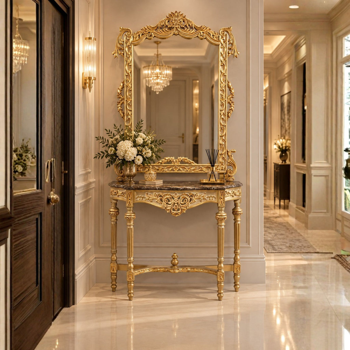 Etoile – Luxe Barok Consoletafel met Spiegel