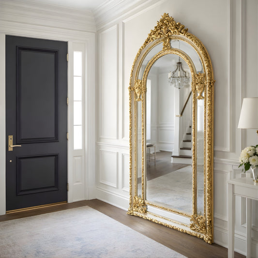Royale Reflectie Spiegel (Crème met Goud)