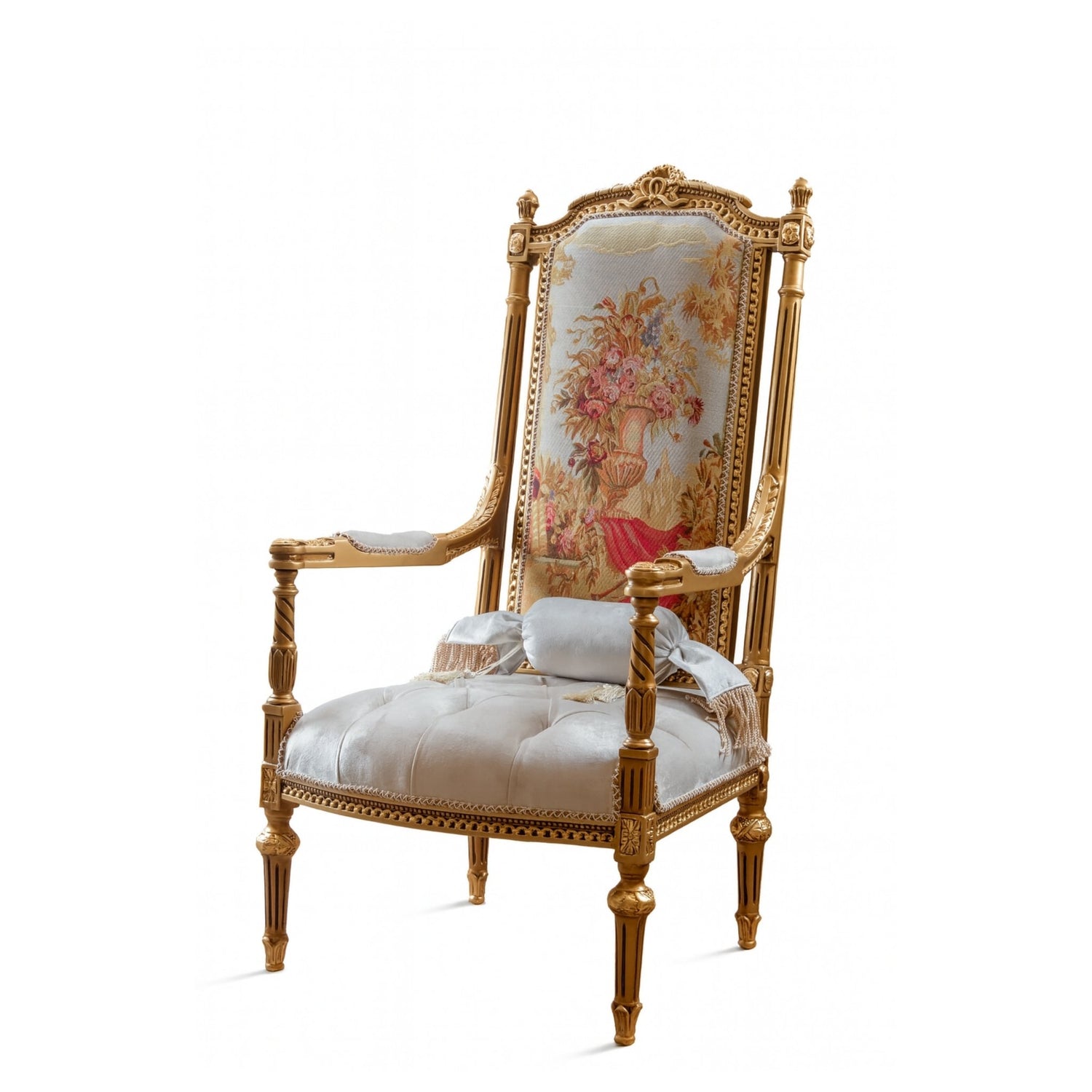 Floral Gold Throne Chair