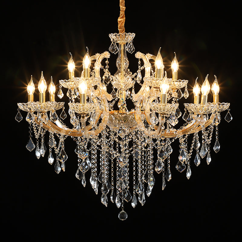 Maria Theresa Kaars Kristallen Kroonluchter – 10+5 Armig LS