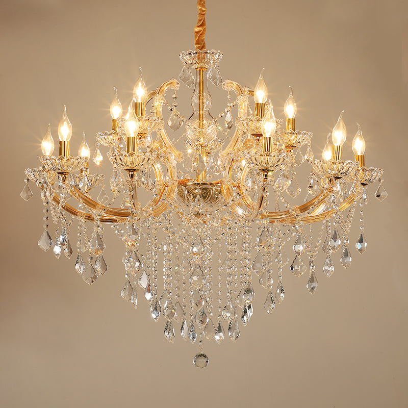 Maria Theresa Kaars Kristallen Kroonluchter – 10+5 Armig LS