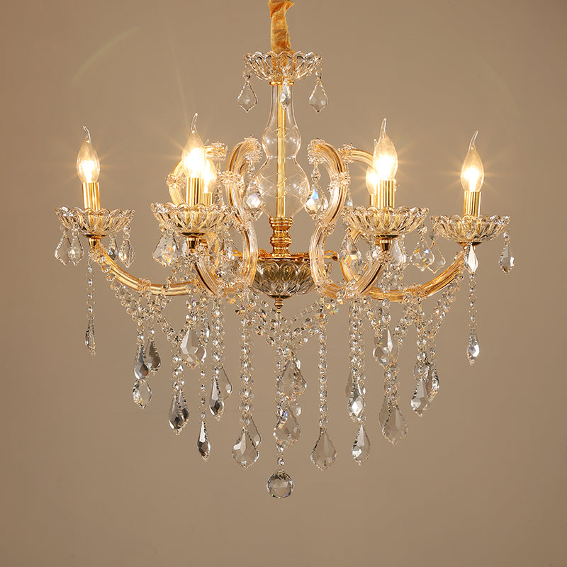 Luxe Maria Theresa Kaars Kristallen Kroonluchter – 6 Armig