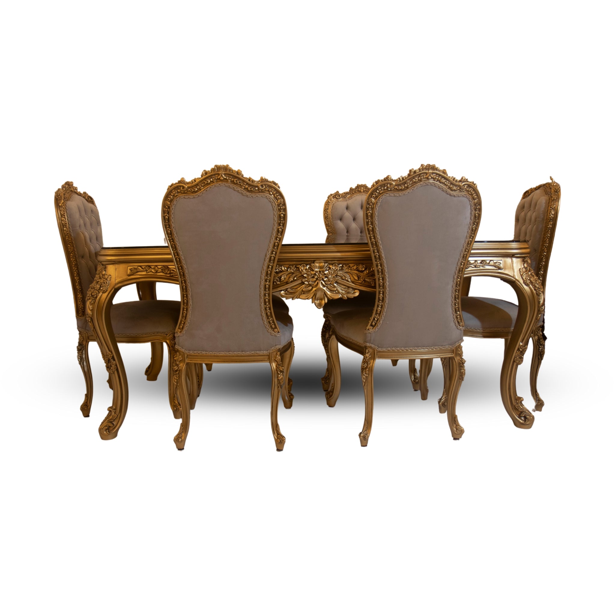 Majestic Goud Glas Barok Eettafel