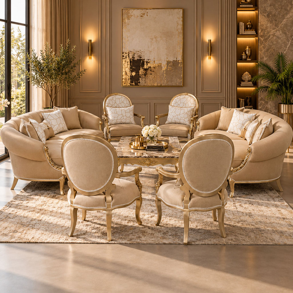 Maison Aurelle – Klassieke Salonset Beige Gold