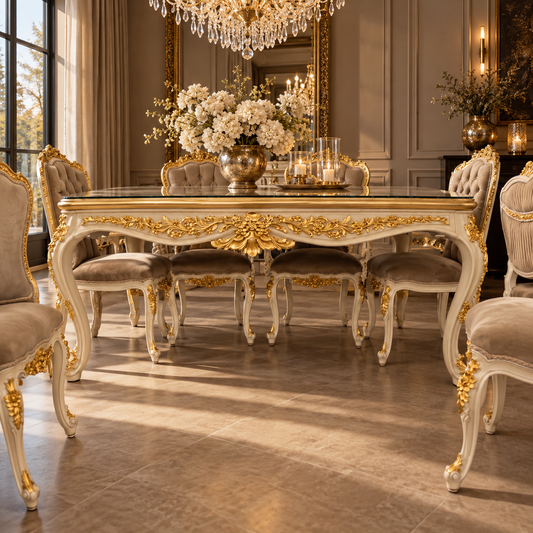 Majestic Crème Goud Barok Eettafel