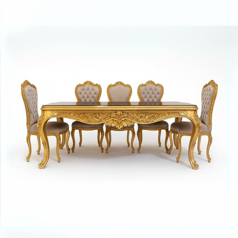 Majestic Goud Glas Barok Eettafel