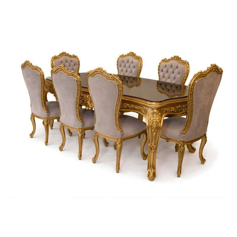 Majestic Goud Glas Barok Eettafel