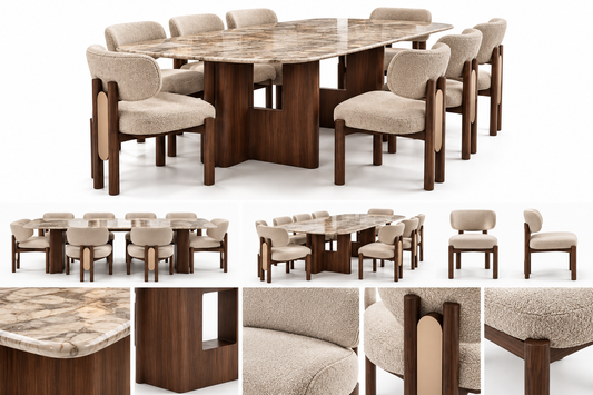Novara – Moderne Eettafel met Stoelen