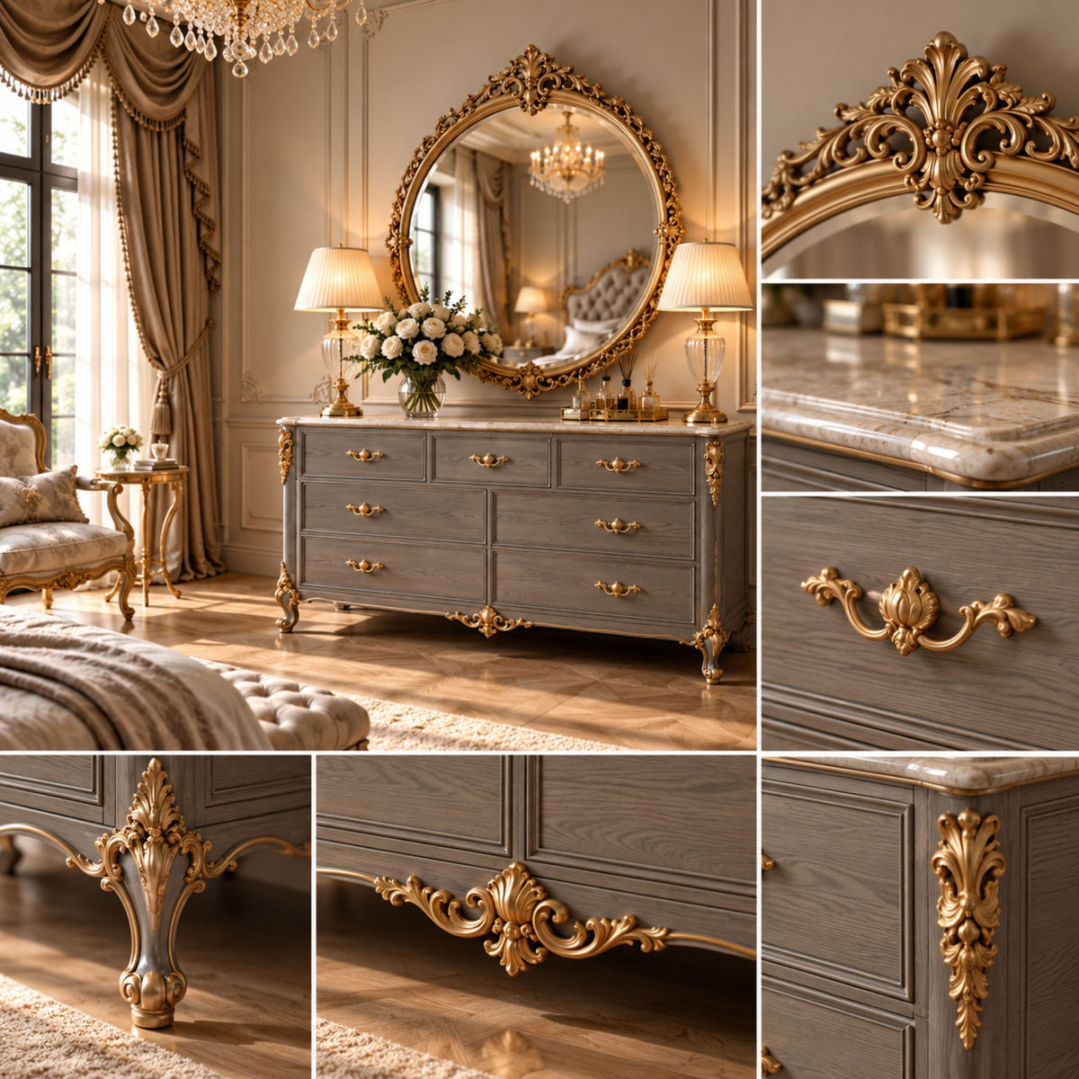 Orélisse Gray – Luxe Barok Dressoir