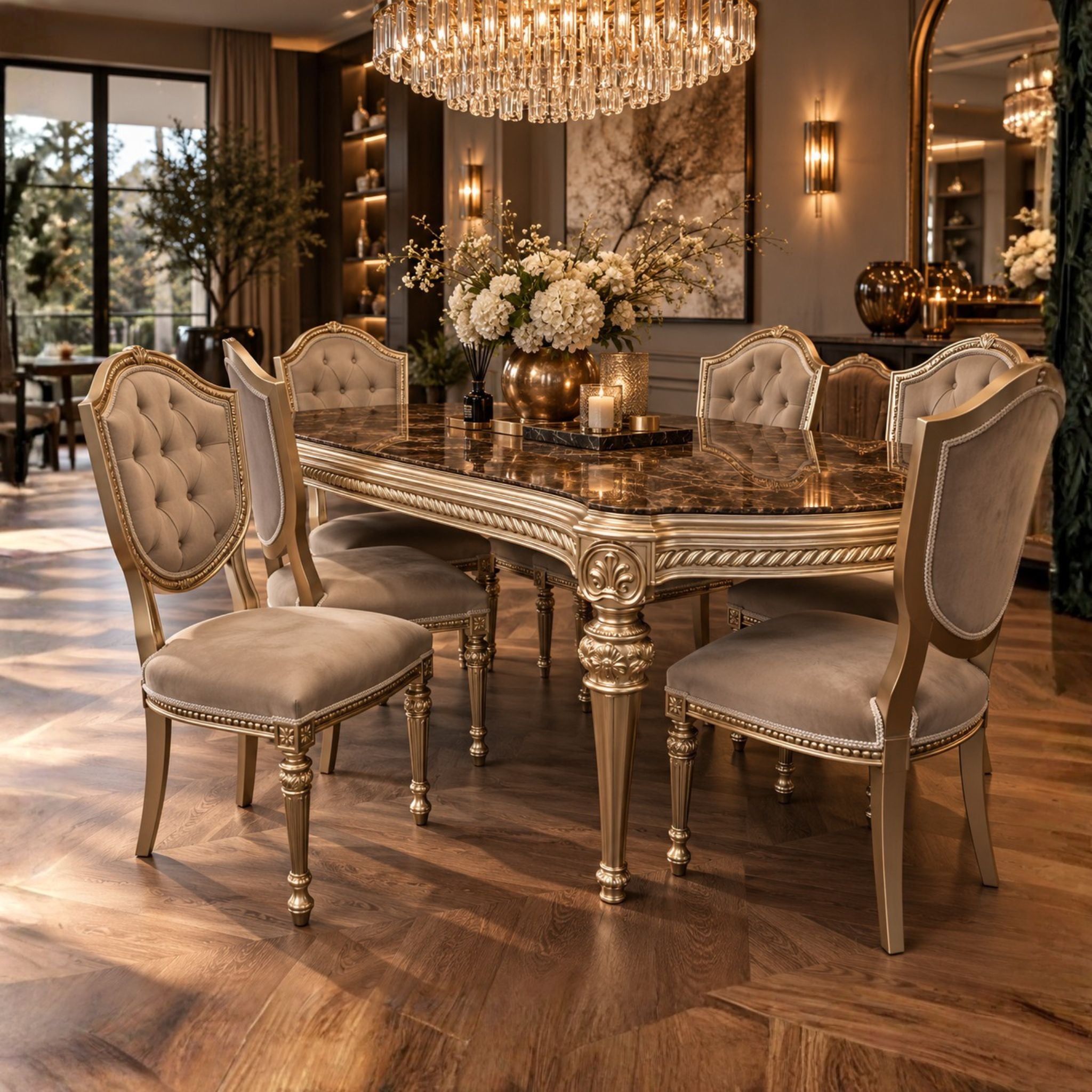 Valmont Royale – Luxe Barok Eettafel met Stoelen