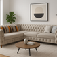 New Chesterfield hoekbank (licht grijs)