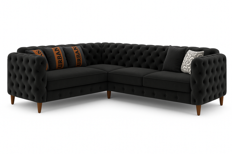 New Chesterfield hoekbank (Zwart)